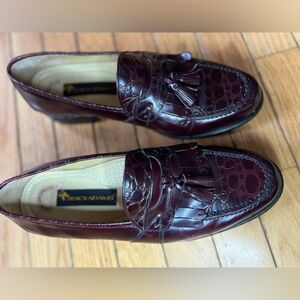 Stacey Adam’s Loafers Shoes Cherry Burgundy Tassel Men’s 9.5 Preppy Office